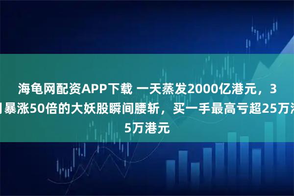 海龟网配资APP下载 一天蒸发2000亿港元，3个月暴涨50倍的大妖股瞬间腰斩，买一手最高亏超25万港元